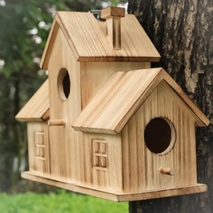 Bird Houses for Outside,Outdoor 3 Hole Bird House Room for 3 Bird Families Bl…
