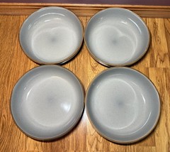Over & Back Yes Let’s Dinner/Pasta Bowls 8 1/4” Gray Set of 4 Stoneware EUC