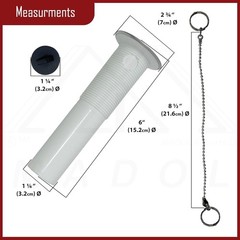 1-1/4 in. x 6 in. Stainless Steel Covered Sink Drain with Tailpiece and Stopper