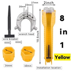 8 in 1 Faucet Sink Installer Home Multi Tool Pipe Wrench For Plumbers Homeowners