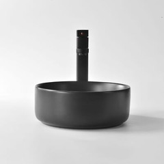 Black Ceramic Sink Bathroom Sink Basin Bowl Countertop Vessel With Pop up Drain