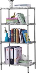 High Quality Rectangle Carbon Steel Metal 4-Shelf Storage Rack Silver New Style