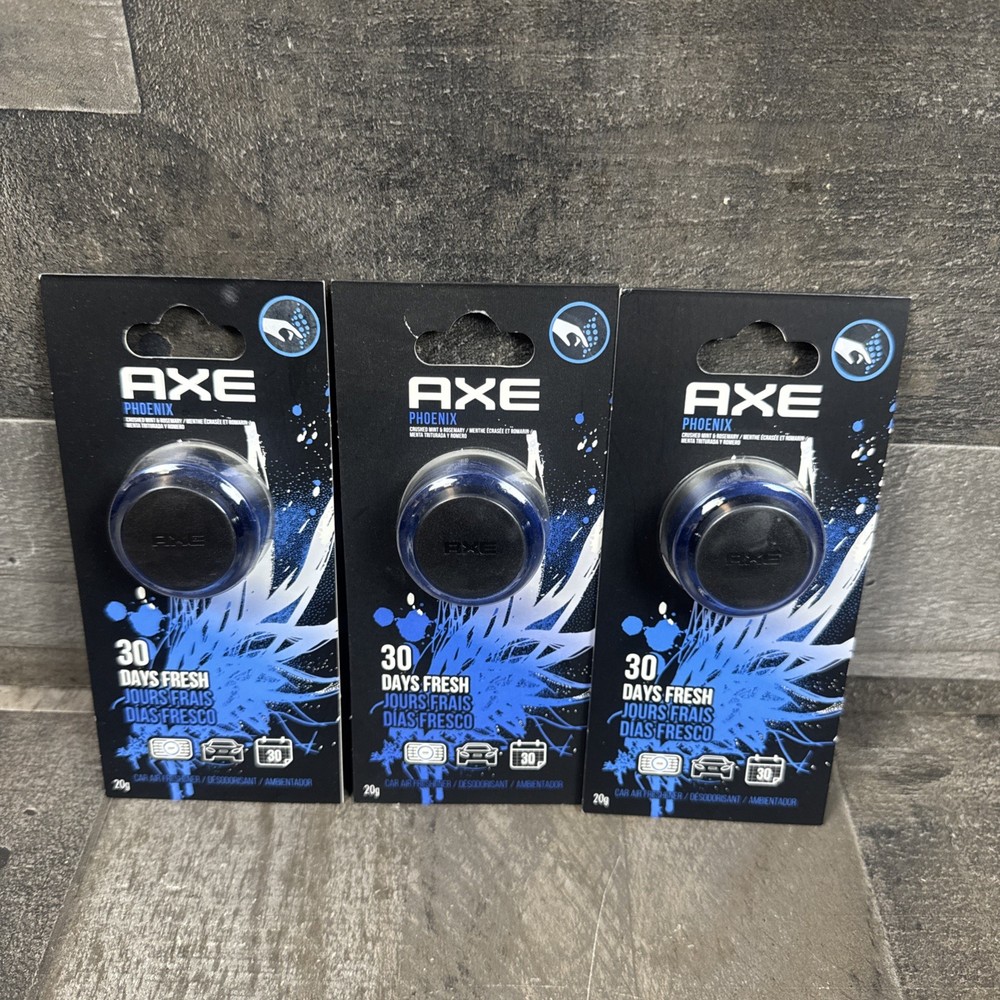 Lot Of 3 AXE Car Air Fresheners 30 Days Fresh Phoenix Scent