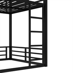Metal Bunk Bed,Full XL over Full XL Floor Bunk Bed Frame for Kids Teens Adults