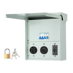 RV Electrical Outlet Panel with Breaker, Temporary Power Outlet 20/30/50 Amp