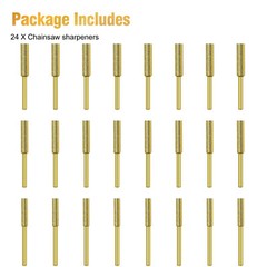 24Pcs 3/16″ 7/32″ Diamond Chainsaw Sharpener Burr Grinding Stone File 1/8″ Shank