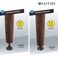 Adjustable Feet Levelers for Furniture, 3/8-16 Thread – Dark Brown (4 Pack)