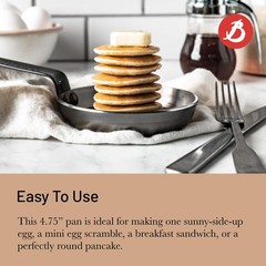 MINERAL B Carbon Steel Egg & Pancake Pan – 4.75” Diameter – Naturally Non-Sti…