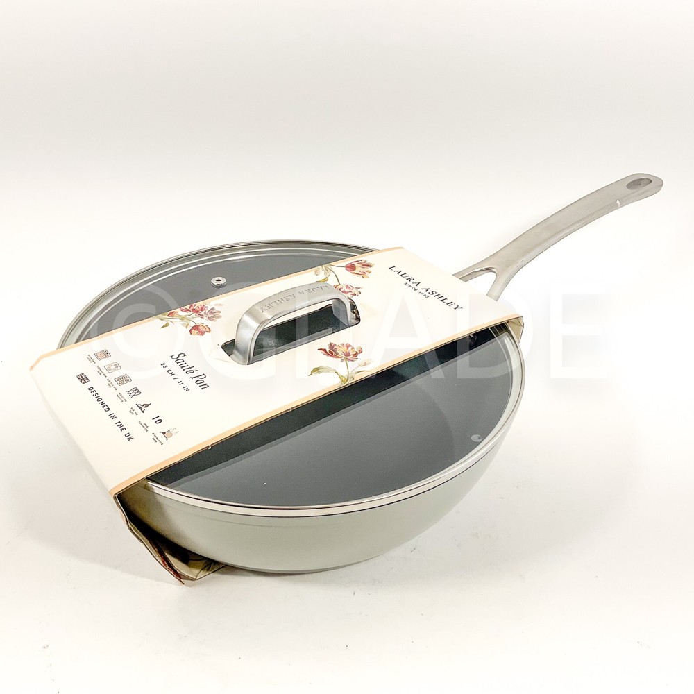 Laura Ashley Non-stick 11″ Sauté Pan Stainless Steel Handle New