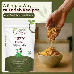 Organic Way Jaggery Powder | Kosher Certified Origin – India (1lbs 16 Oz)