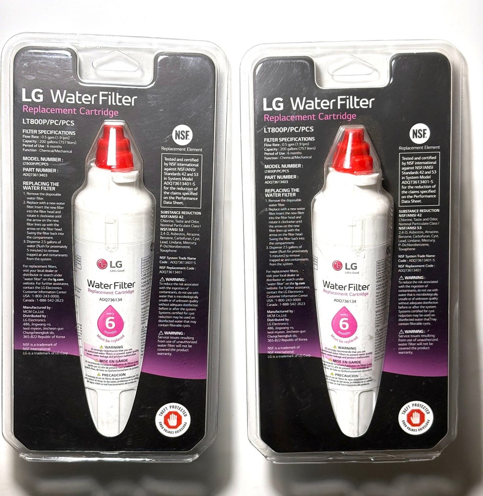 LG LT800P Lot Of 2 – 6 Month / 200 Gallon Replacement Refrigerator Water Filter