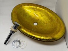 WASAUNA Tempered Glass Vessel Bathroom Sink Collection RARE
