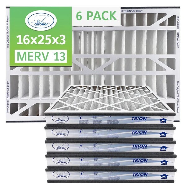Trion Air Bear 266649-101 (6 Pack) – 16″ x 25″ x 3″ MERV 13 Pleated Air Filter