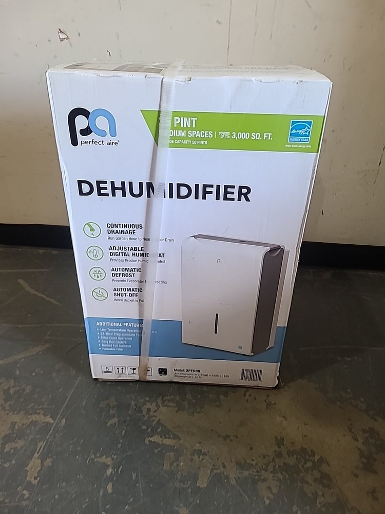 New In Box …sealed…Perfect Aire 2PFD35 Dehumidifier 24.25 H in.