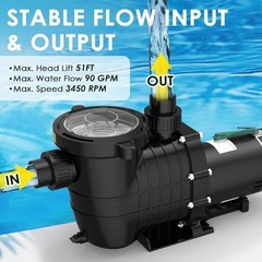 Hayward 1.5HP Swimming Pool Pump In/Above Ground with Motor Strainer Basket