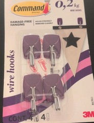 Command General Purpose Hooks 0.5lb Capacity Purple