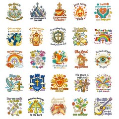 56PCS Christian Jesus Faith Stickers Waterproof PVC Bible Quote Vinyl Decals