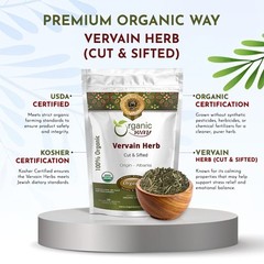 Organic Way Vervain Herb (Verbena officinalis) Cut and Sifted