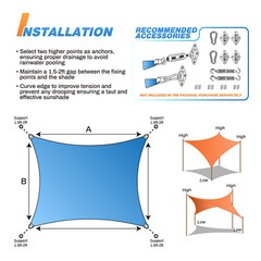 Permeable Shade Sail Patio Awning Outdoor Garden Patio Sun Canopy Shelter Cover