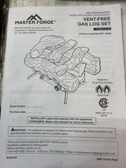 Master Forge 4976295 19.75-in 30k BTU Dual Fuel Dual Vent-free Gas Logs