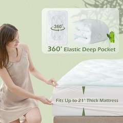 Cooling Gel Infused Queen Memory Foam Mattress Pad for Ultimate Back Pain Relief