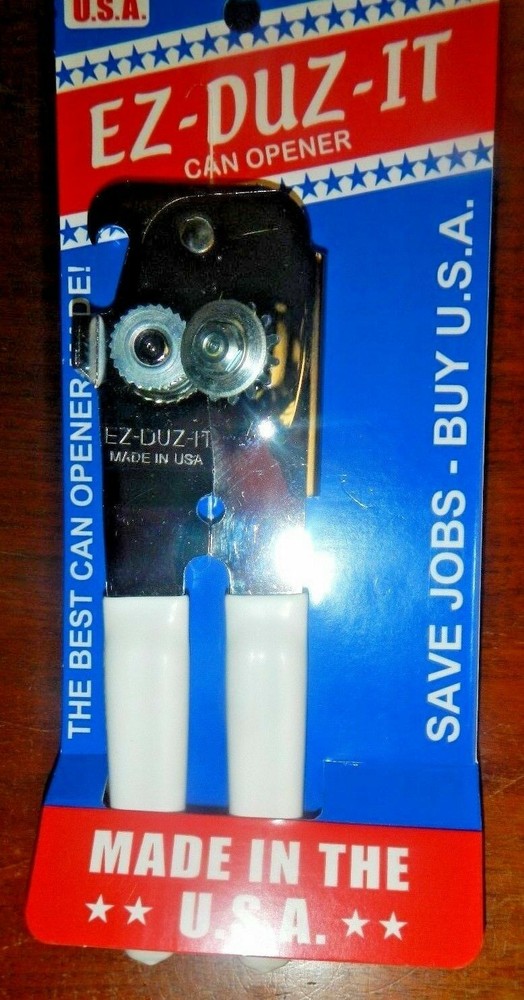 EZ DUZ IT American Made White Grips Manual Deluxe Can Opener – Made In The USA