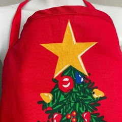 Christmas Apron Tree Presents Pockets Handmade Novelty Gift Red Green Holiday