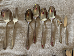 Wm A Rogers 72pc Nickel Silver Japan Flatware Wheat/Feather pattern Nakazato