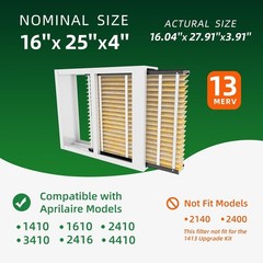 2 Pack 413 Air Filter Replacement – Whole House Air Purifiers,16x25X4