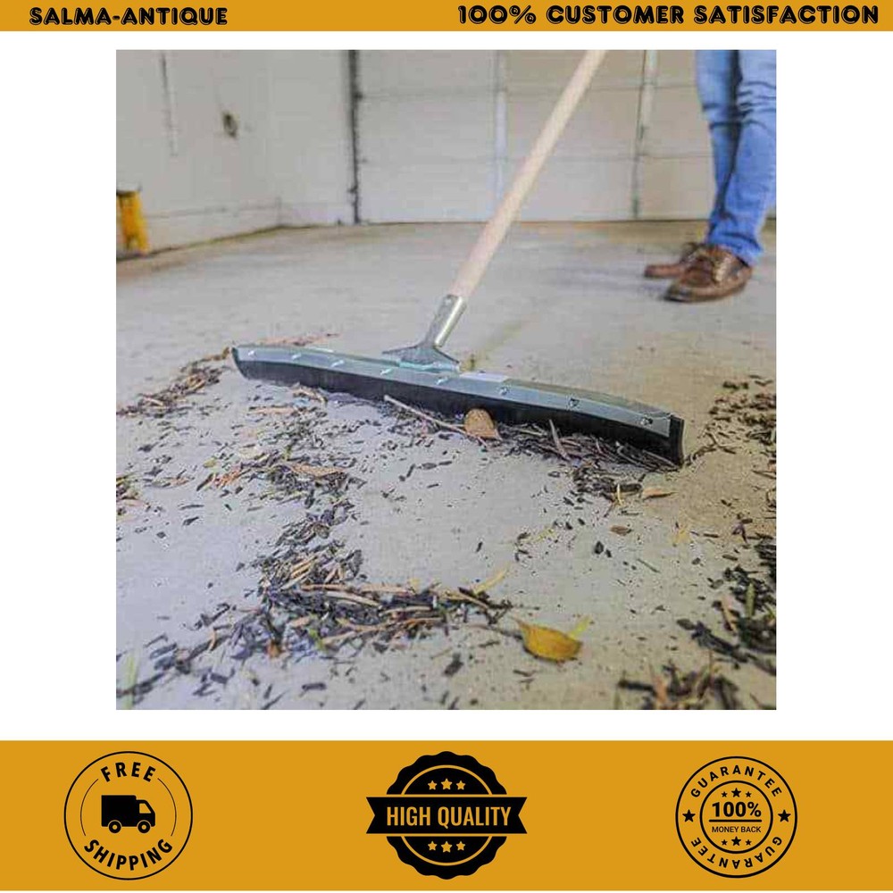 24 in Curved Industrial Duty Steel Floor Squeegee Garage Driveway Water Cleaning