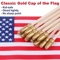 50 Pcs Small American Flags with Wooden Sticks 4×6″ Handheld United States Flag