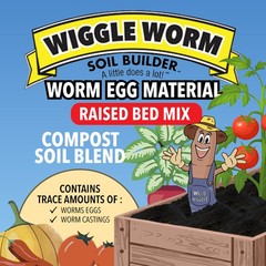 WIGGLE WORM Soil Builder Worm Egg Material Raised Bed Mix, 40 Pound Bag