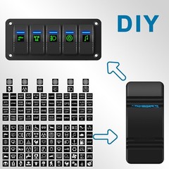 6PCS LED Rocker Switch Cover Caps(Blue/Green/Red)for Carling ARB Marine Boat Car