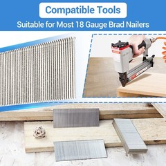 meite 18 Gauge Stainless Brad Nails, 3/4″-2″ 18 GA Brad Nails (2000 Counts)