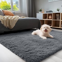 OLANLY Area Rugs for Living Room Bedroom, Machine Washable 4×5.9 Ft, Grey