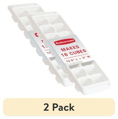Rubbermaid Ice Cube Tray 2 Pack White Rectangular