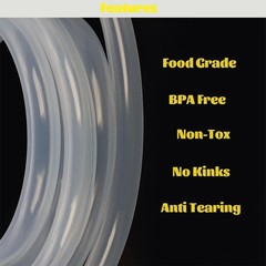 Food Grade Silicone Tubing 1/4″ ID x 3/8″ OD, 5 Ft High Temp Hose