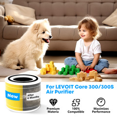 4 packs Core 300 Pet Care Replacement Filter for LEVOIT Core 300 300-P 300S