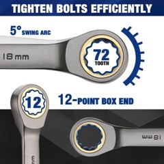 WORKPRO 22PC Ratcheting Wrench Set Metric 6-18mm&SAE 1/4-3/4″ Combination Wrench