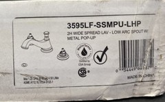 Delta 2H Wide Spread Lavatory Low Arch Spout W/metal Pop-Up In Stainless 3595LF