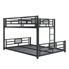 L Shaped Metal Twin over Full Size Bunk Bed