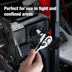 WORKPRO 3PC Stubby Ratchet Set 1/4″ 3/8″ 1/2″ Drive Ratchet Handle Quick Release
