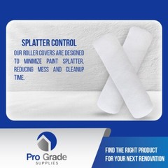 Pro Grade 9″ All Purpose 3/8″ Roller Cover Set Wall Painting Roller Naps