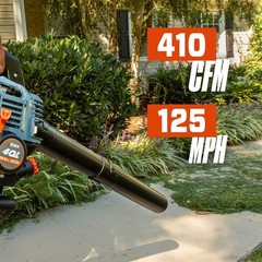 SENIX 4QL 26.5cc 4-Cycle Gas Powered Leaf Blower, 410 CFM/125 MPH, Dual-Grip Han