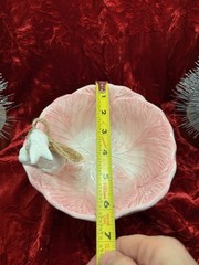Arlington Designs Figural Bunny Pink Cabbage Bowl 6.5in Spring Easter Decor—New