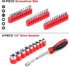 175-Piece Alloy Steel Home Auto Tool Kit in Portable Storage Case