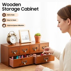 6 Drawers Desktop Dresser Wooden Storage Dressers Chests of Drawers for Bedroom