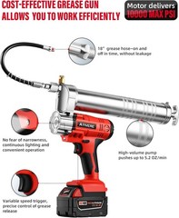 Lithium Battery Grease Gun Electric of Milwauke M18 Battery (NO Battery) with 12
