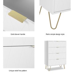 4 Drawers Chest Of Dresser Storage Tower Wood Cabinet Modern Bedroom Organizer