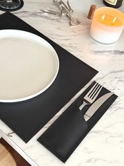 Leather Placemat Set | Rustic Handmade Table Mat | Coasters & Cutlery Holder